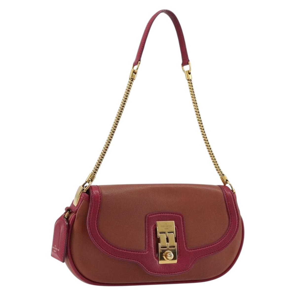 LOUIS VUITTON Trapezi Art Deco Baguette Bag Leather Pink LV Auth 177283V