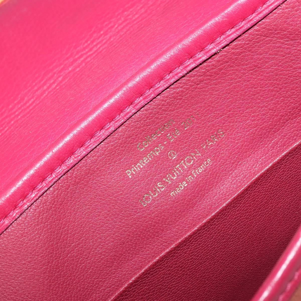 LOUIS VUITTON Trapezi Art Deco Baguette Bag Leather Pink LV Auth 177283V