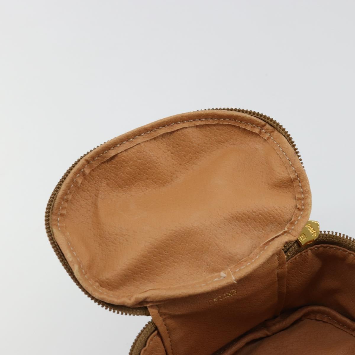 CELINE Macadam Canvas Hand pouch Hand Bag PVC Leather Brown Gold Auth 177287A
