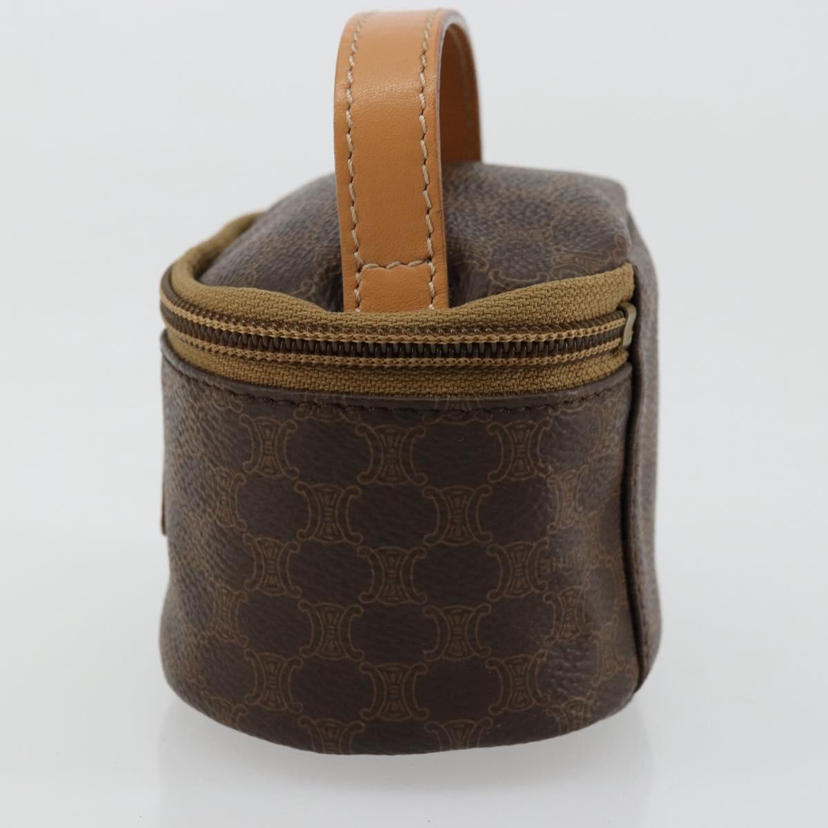 CELINE Macadam Canvas Hand pouch Hand Bag PVC Leather Brown Gold Auth 177287A