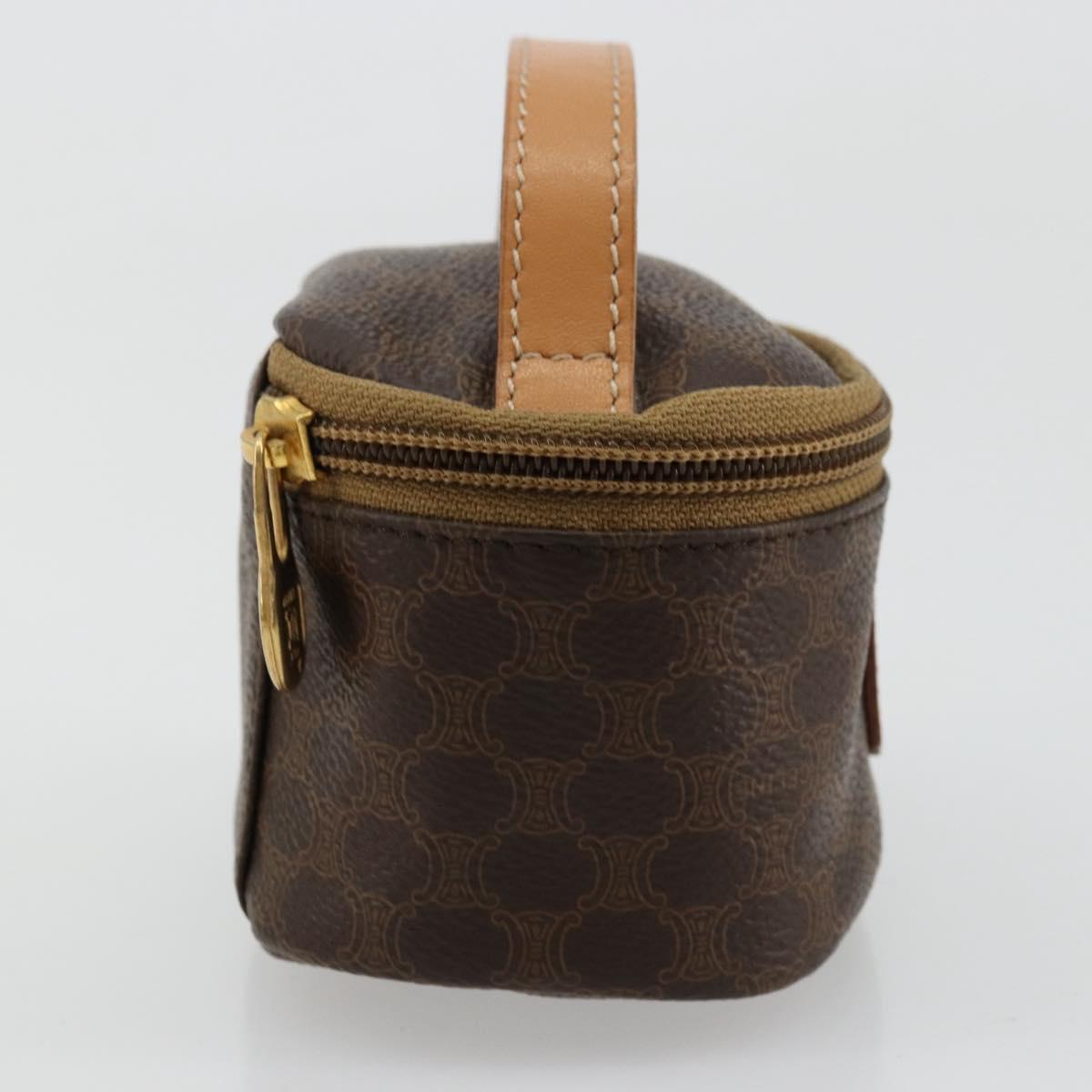 CELINE Macadam Canvas Hand pouch Hand Bag PVC Leather Brown Gold Auth 177287A