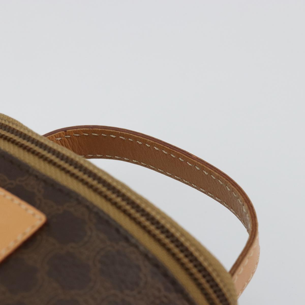 CELINE Macadam Canvas Hand pouch Hand Bag PVC Leather Brown Gold Auth 177287A