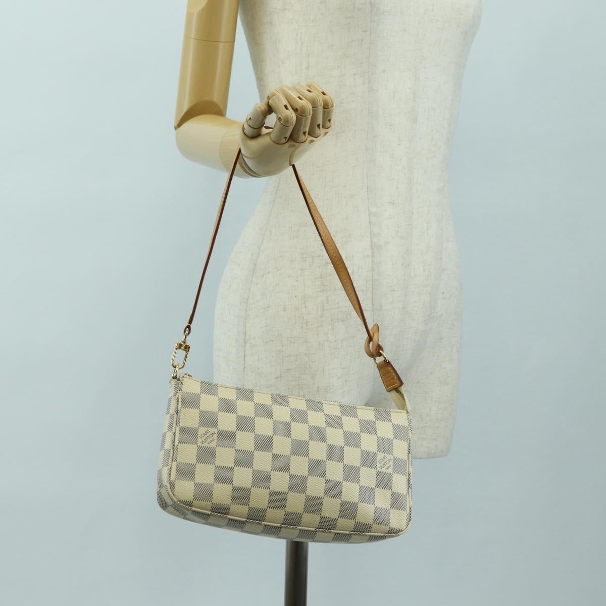 LOUIS VUITTON Damier Azur Pochette Accessoires Pouch N41207 LV Auth 177288V