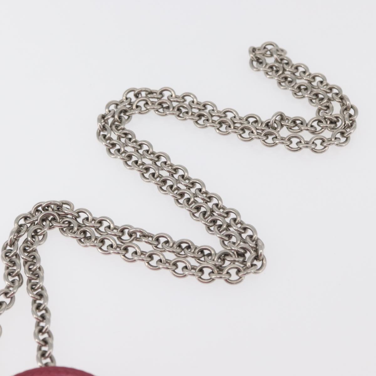PRADA Chain Shoulder Bag Nylon Pink Silver Auth 177289A