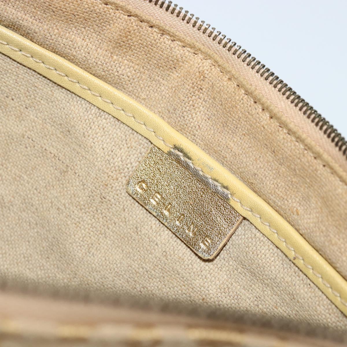CELINE Shoulder Bag Suede Gold Auth 177291A