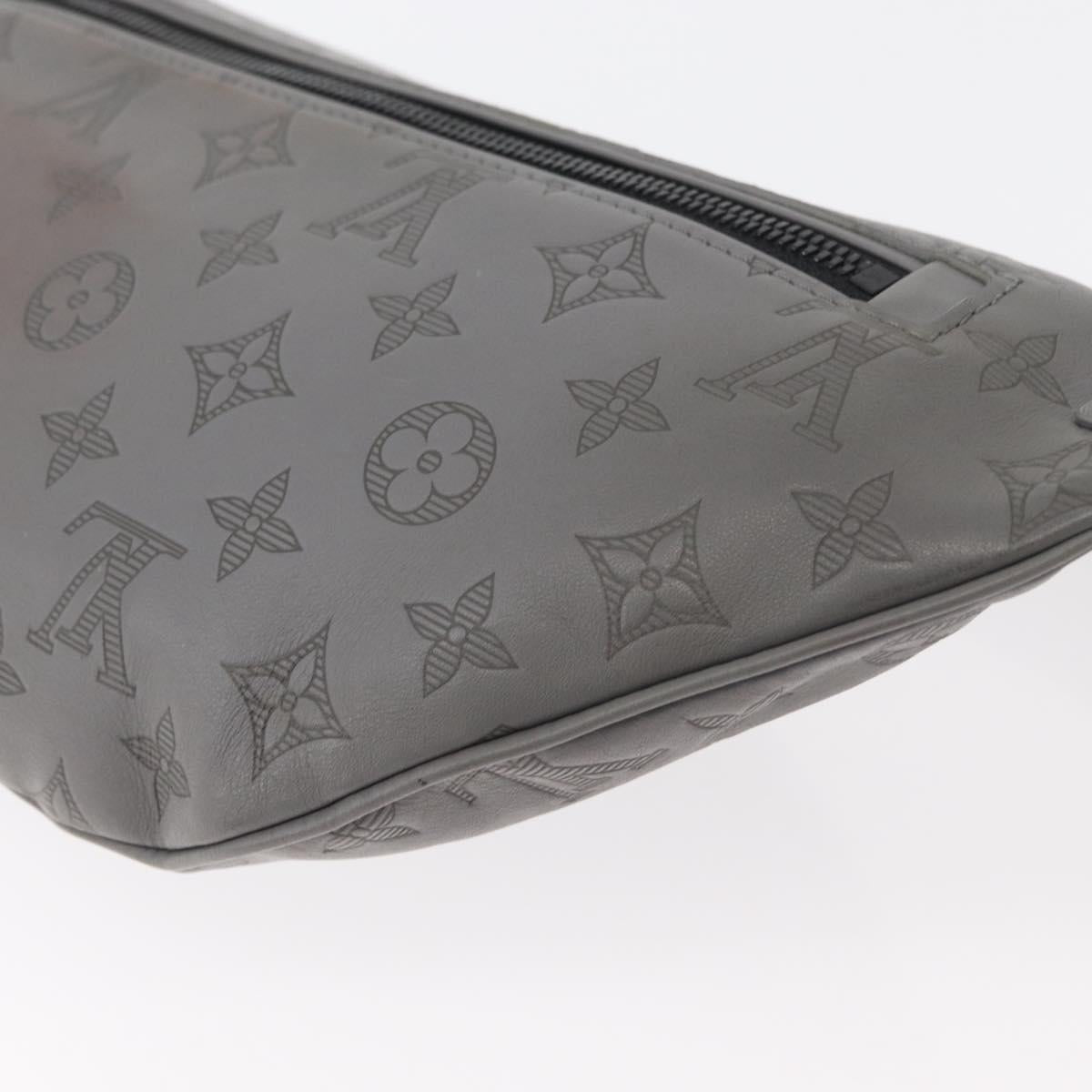 LOUIS VUITTON Monogram Shadow Discovery Bum Bag PM Gray M46108 LV Auth 177293