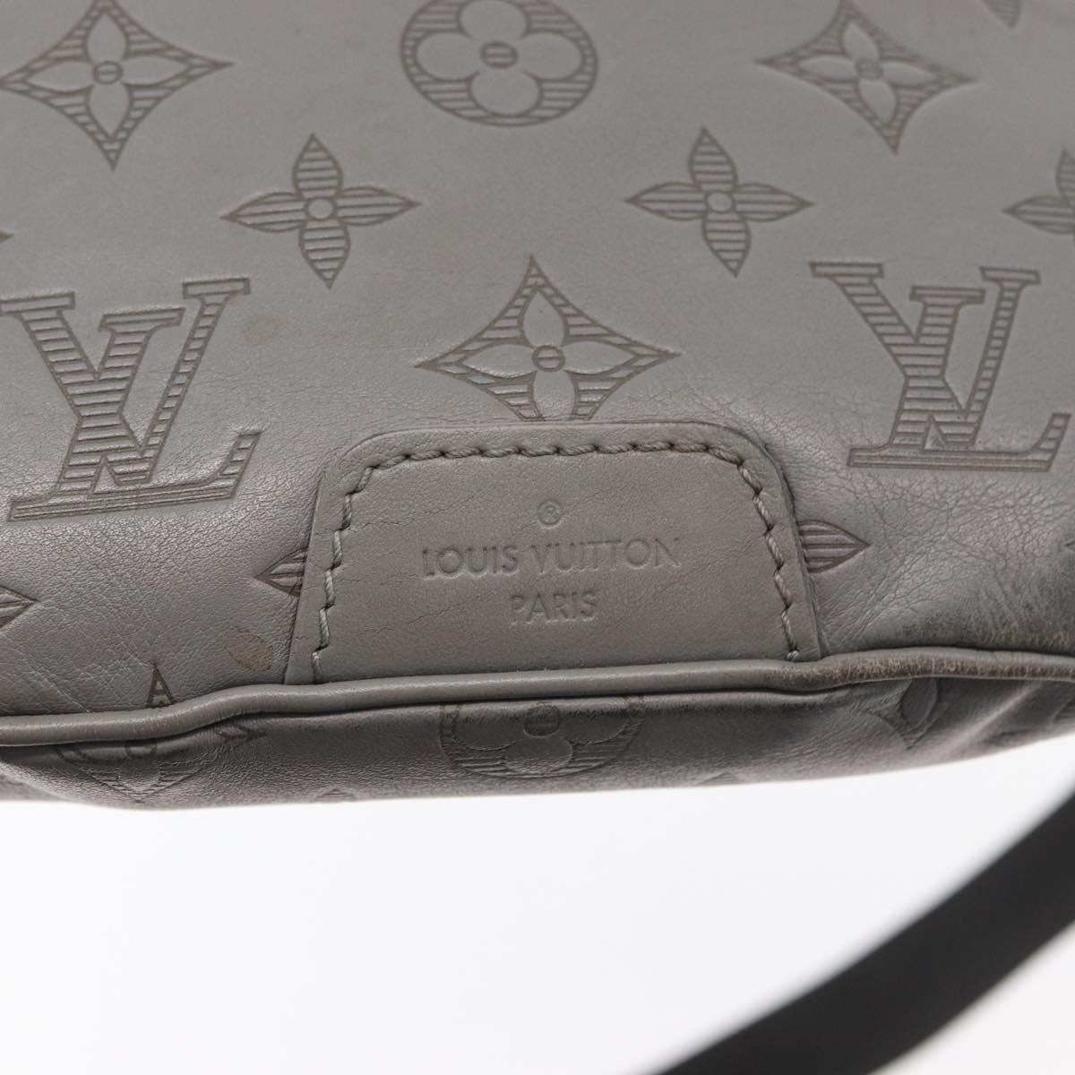 LOUIS VUITTON Monogram Shadow Discovery Bum Bag PM Gray M46108 LV Auth 177293