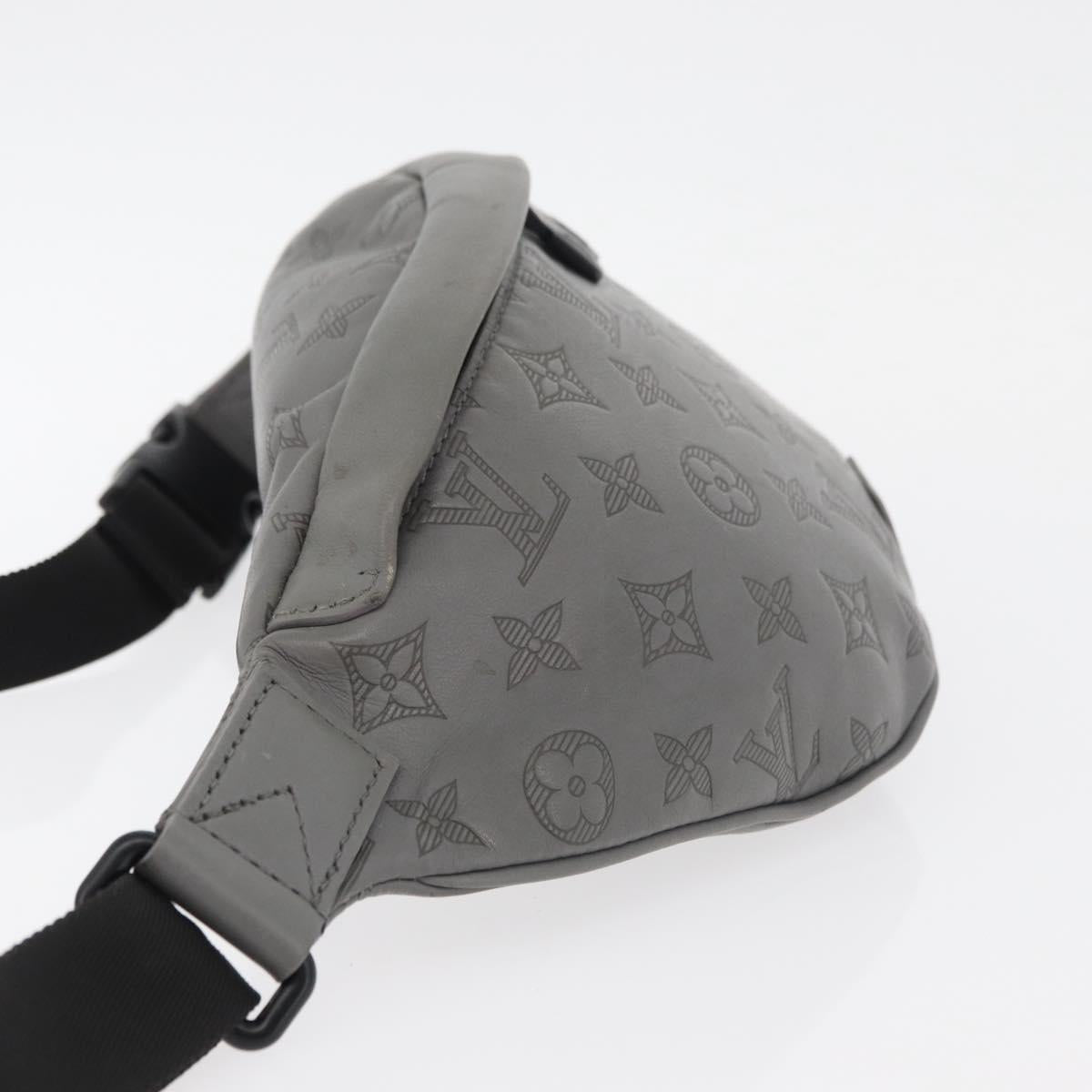 LOUIS VUITTON Monogram Shadow Discovery Bum Bag PM Gray M46108 LV Auth 177293