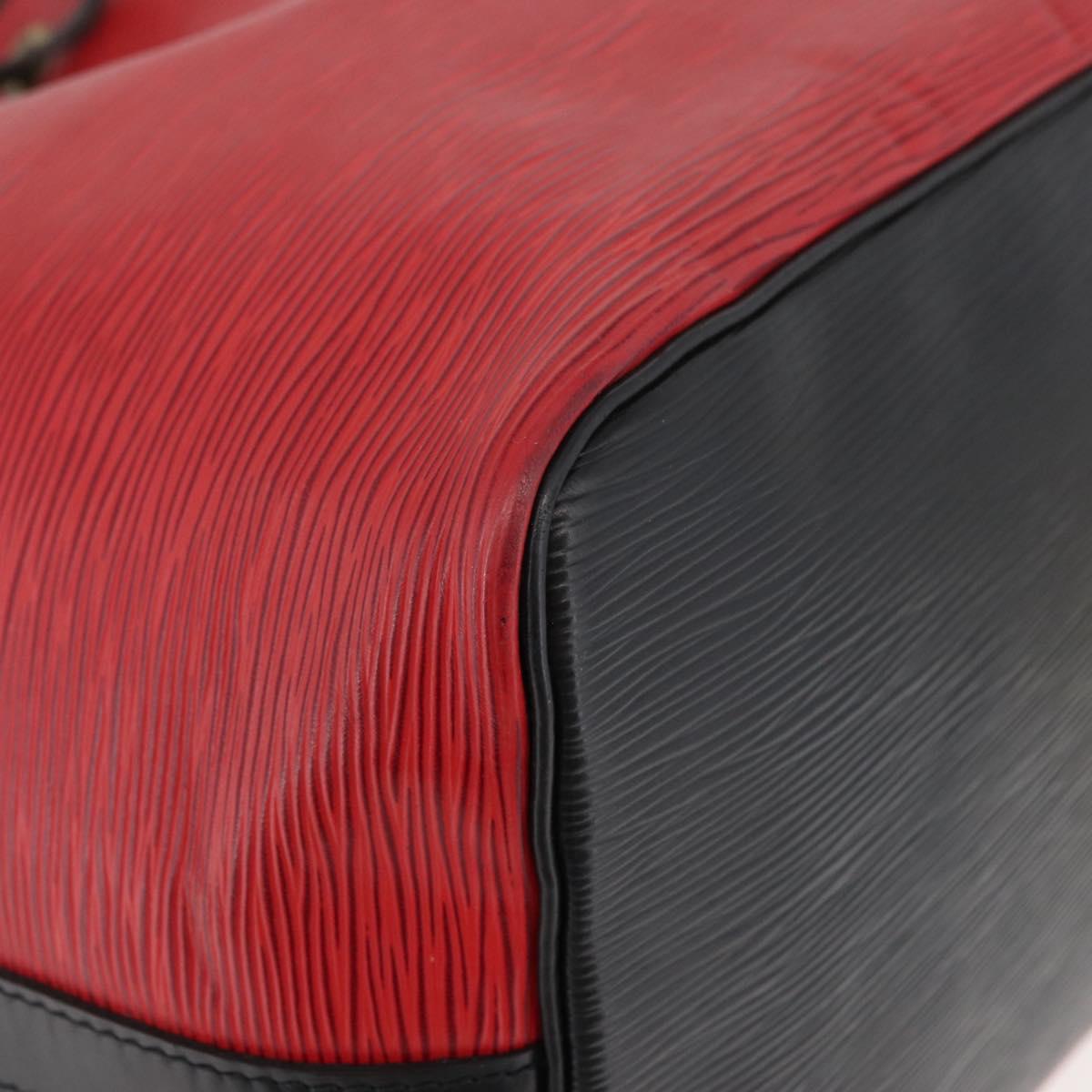 LOUIS VUITTON Epi Petit Noe Shoulder Bag Bicolor Black Red M44172 Auth 177306A