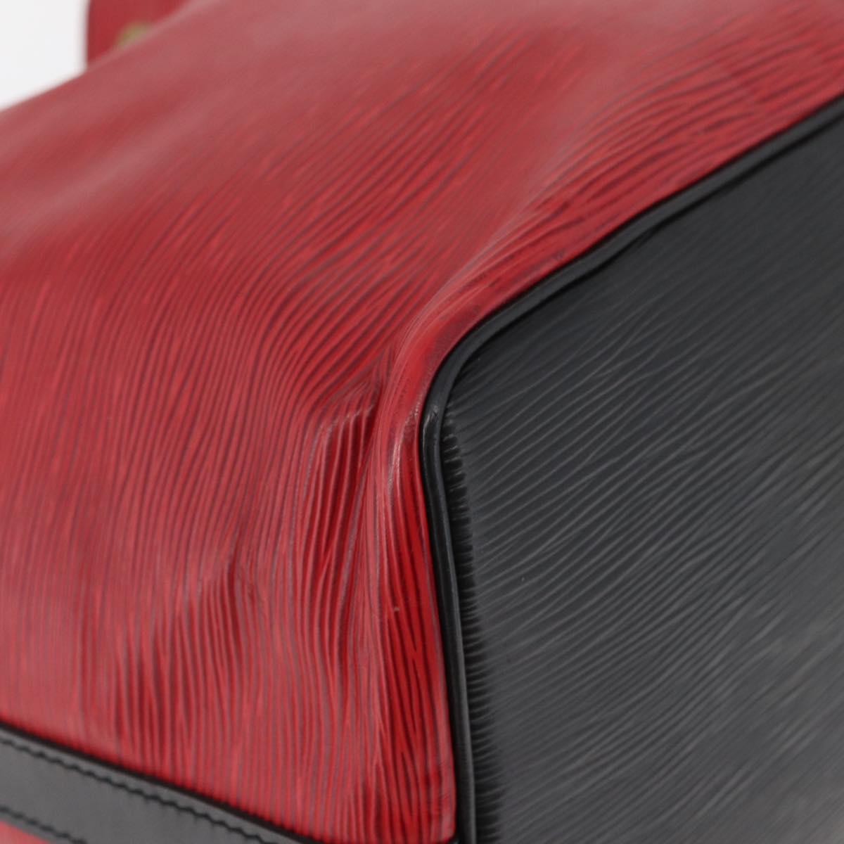 LOUIS VUITTON Epi Petit Noe Shoulder Bag Bicolor Black Red M44172 Auth 177306A