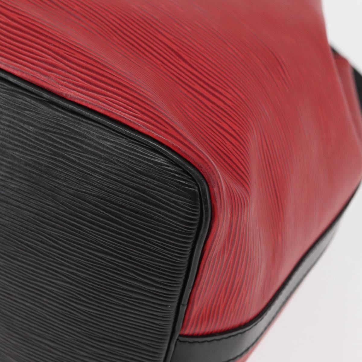 LOUIS VUITTON Epi Petit Noe Shoulder Bag Bicolor Black Red M44172 Auth 177306A