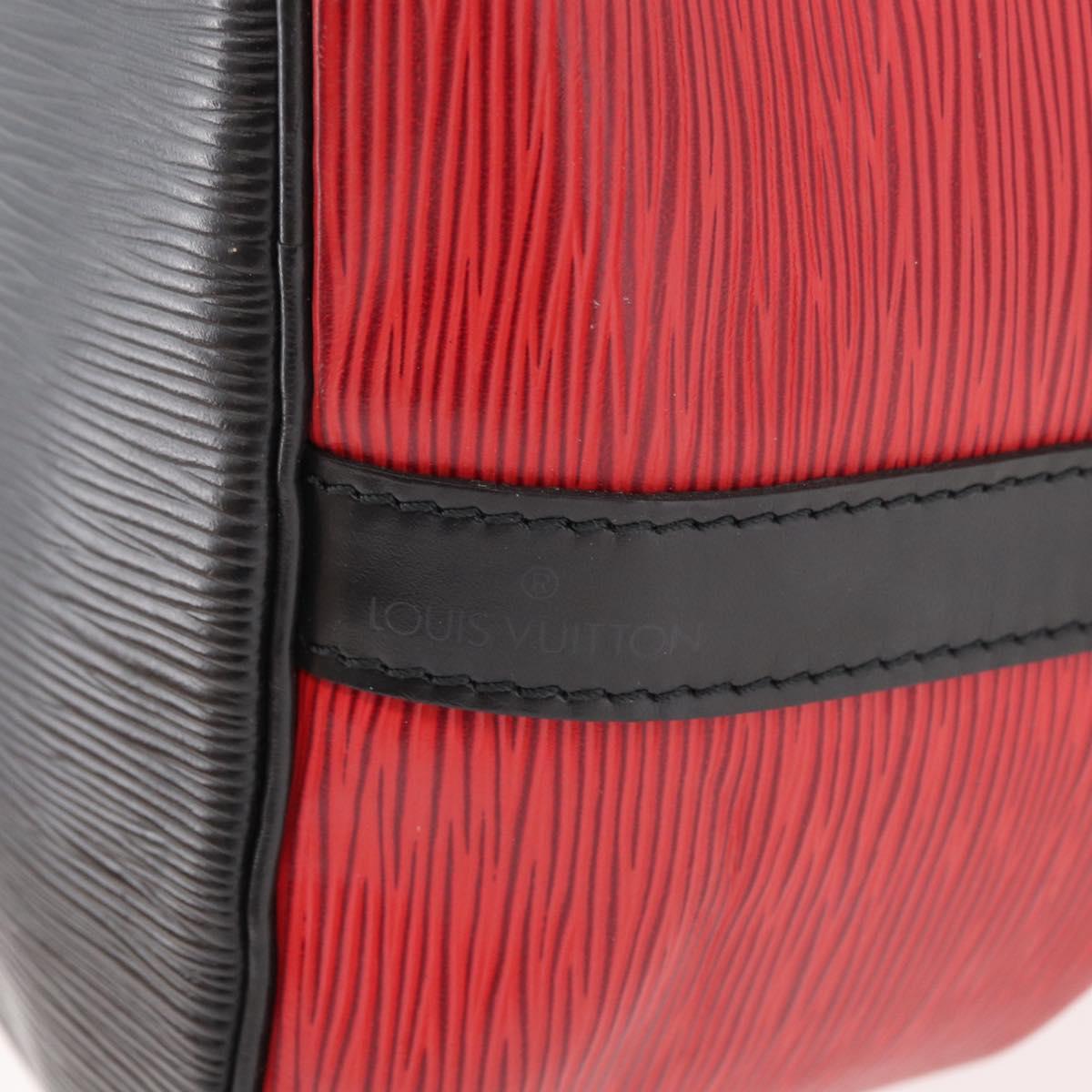 LOUIS VUITTON Epi Petit Noe Shoulder Bag Bicolor Black Red M44172 Auth 177306A
