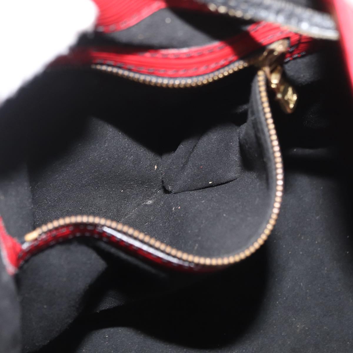 LOUIS VUITTON Epi Petit Noe Shoulder Bag Bicolor Black Red M44172 Auth 177306A