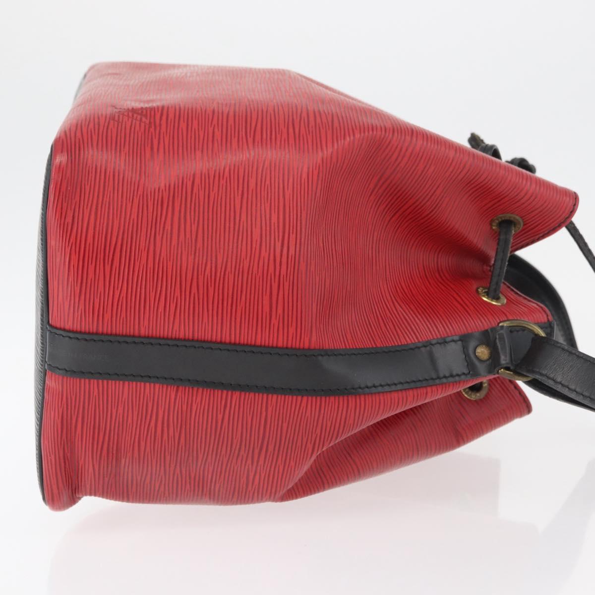 LOUIS VUITTON Epi Petit Noe Shoulder Bag Bicolor Black Red M44172 Auth 177306A