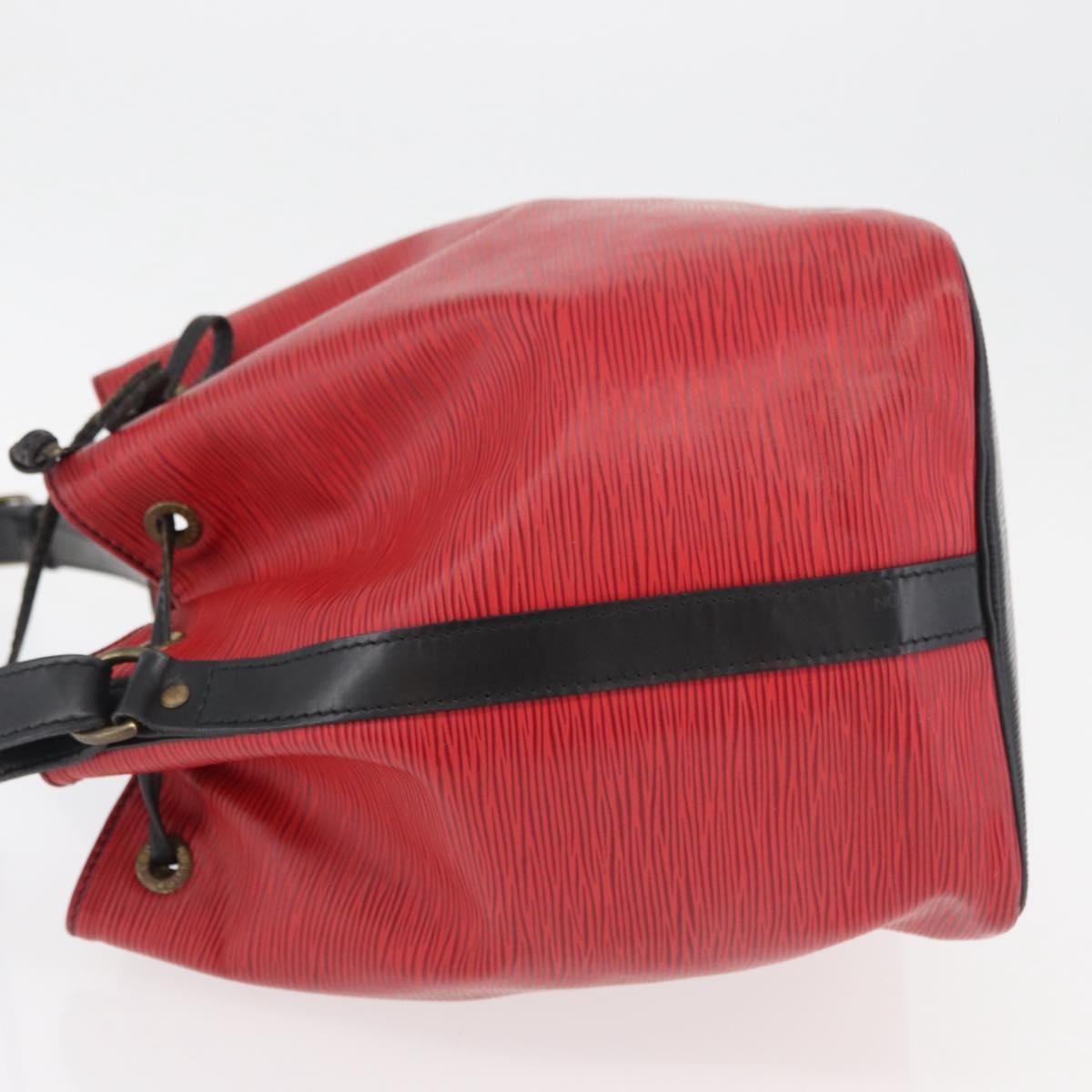 LOUIS VUITTON Epi Petit Noe Shoulder Bag Bicolor Black Red M44172 Auth 177306A