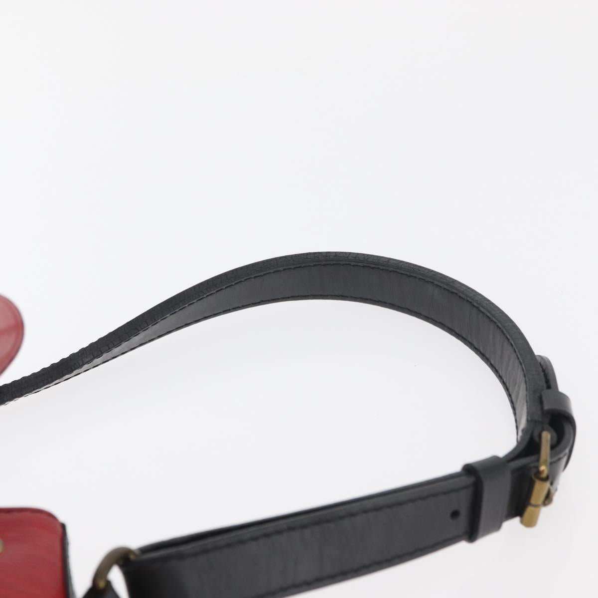 LOUIS VUITTON Epi Petit Noe Shoulder Bag Bicolor Black Red M44172 Auth 177306A
