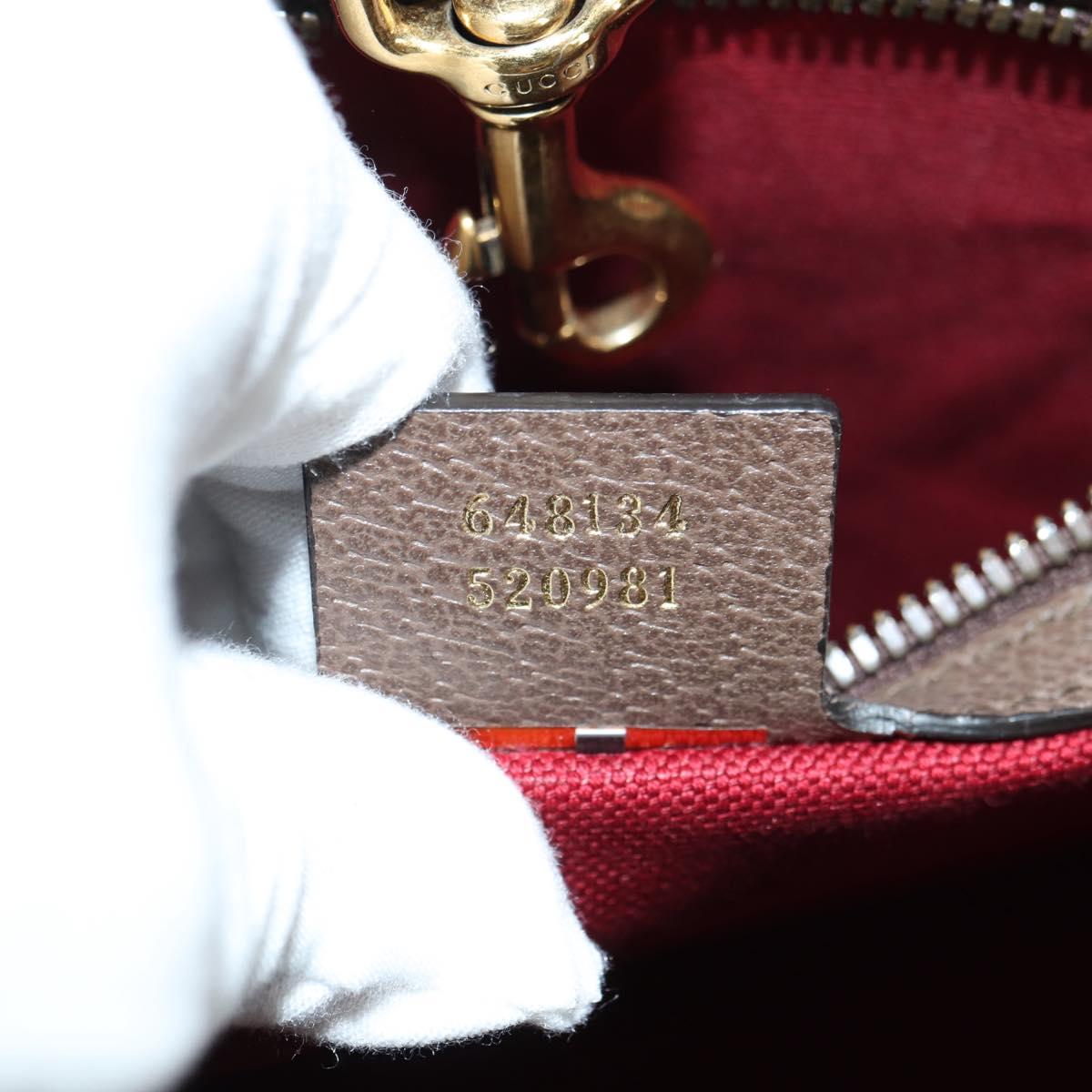 GUCCI GG Supreme Donald duck Hand Bag PVC 2way Beige Gold 648134 Auth 177329M