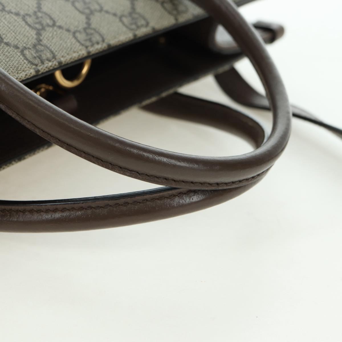 GUCCI GG Supreme Donald duck Hand Bag PVC 2way Beige Gold 648134 Auth 177329M