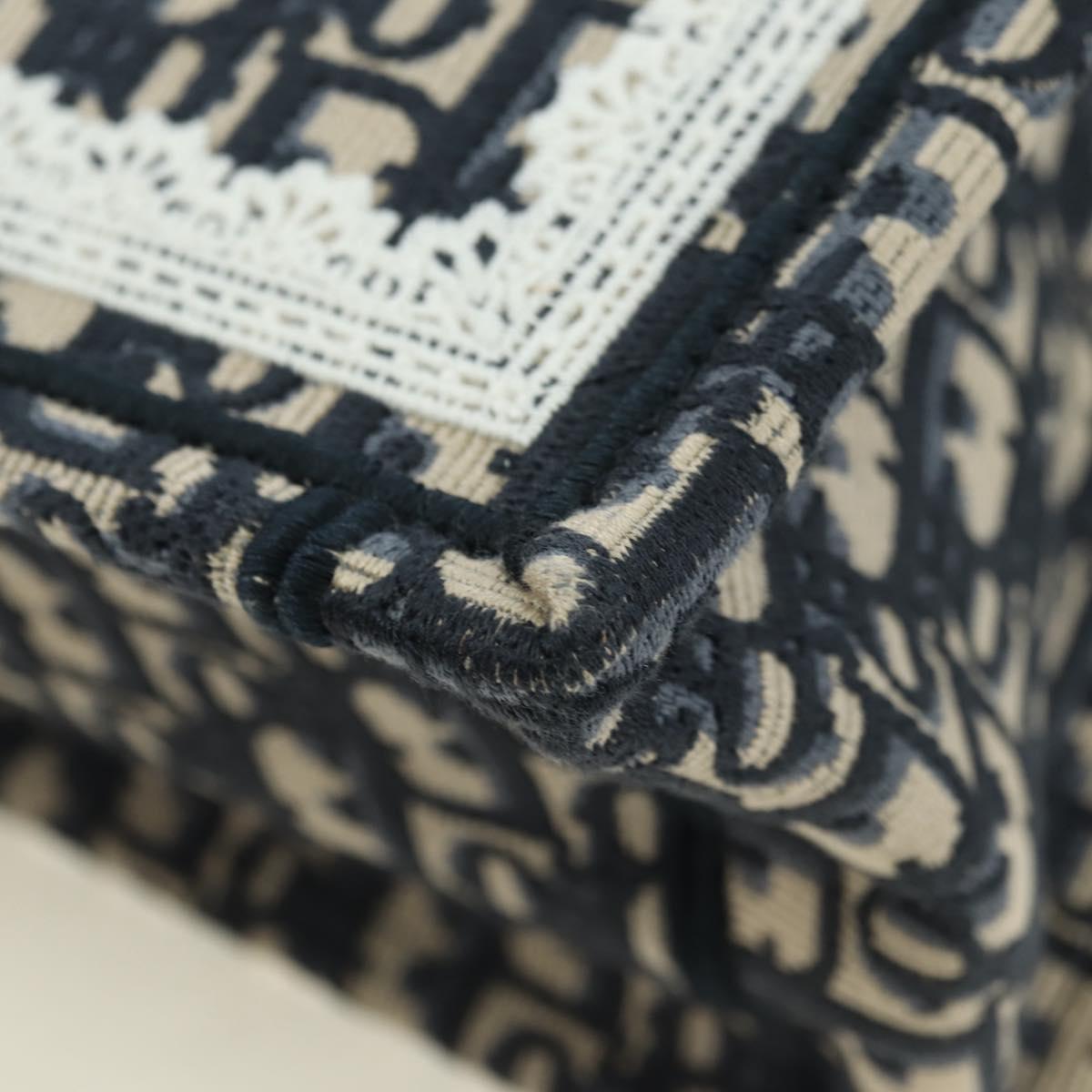 Christian Dior Trotter Canvas Oblique Book Hand Bag 2way Navy Auth 177334SAM