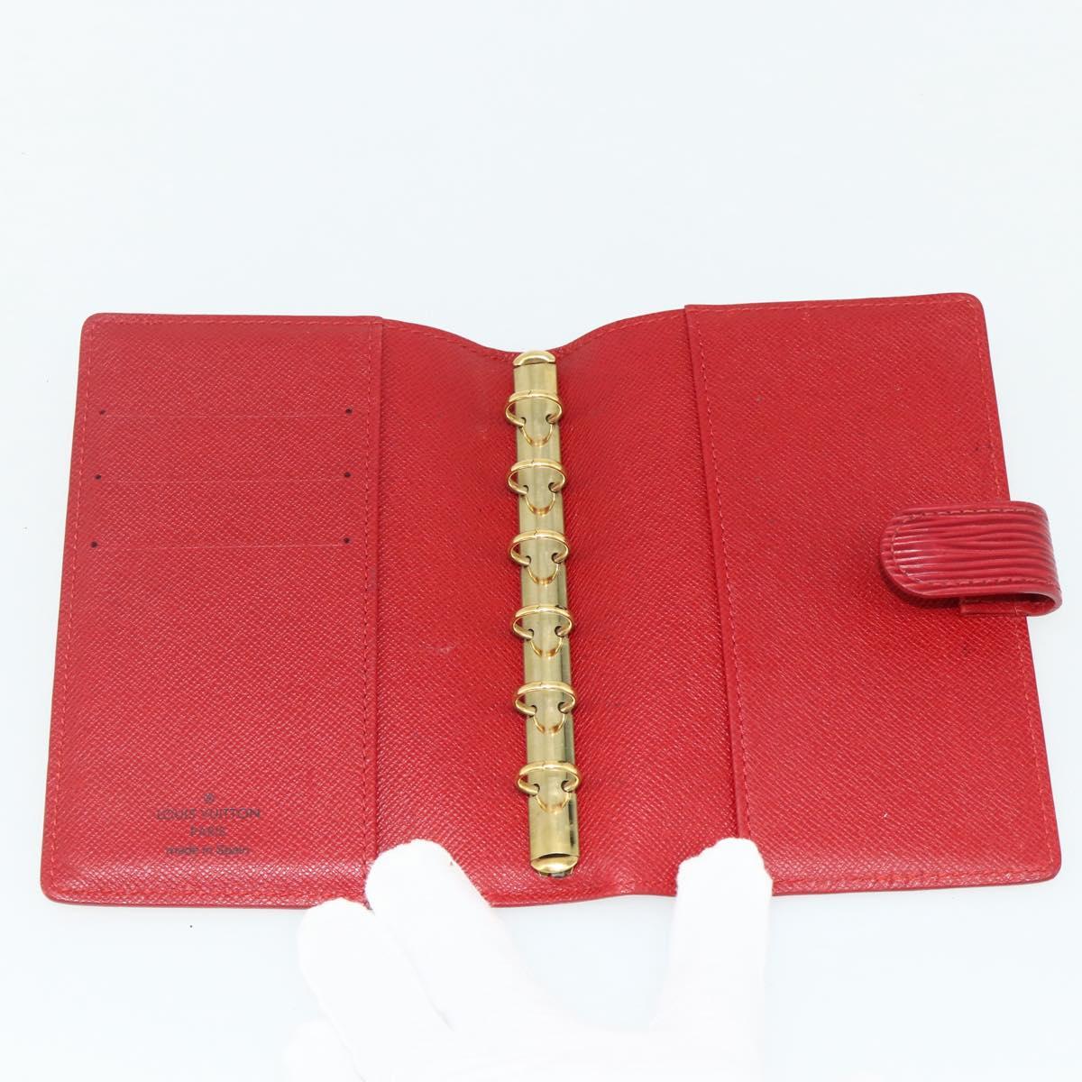 LOUIS VUITTON Epi Agenda PM Day Planner Cover Red R20057 LV Auth 177349