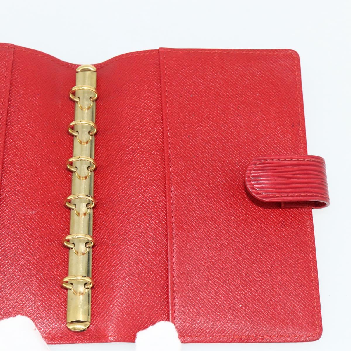 LOUIS VUITTON Epi Agenda PM Day Planner Cover Red R20057 LV Auth 177349