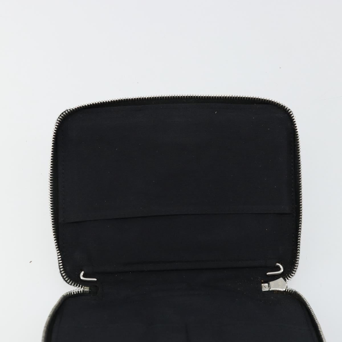 HERMES Agenda Her Line Day Planner Cover Canvas Black Silver Auth 177350
