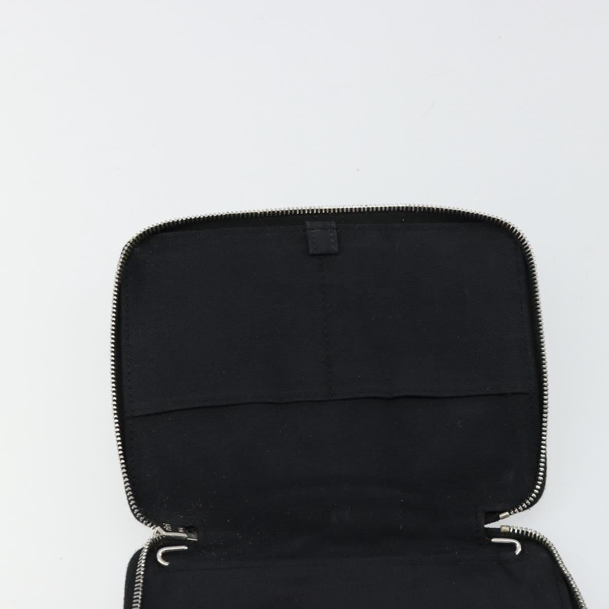 HERMES Agenda Her Line Day Planner Cover Canvas Black Silver Auth 177350
