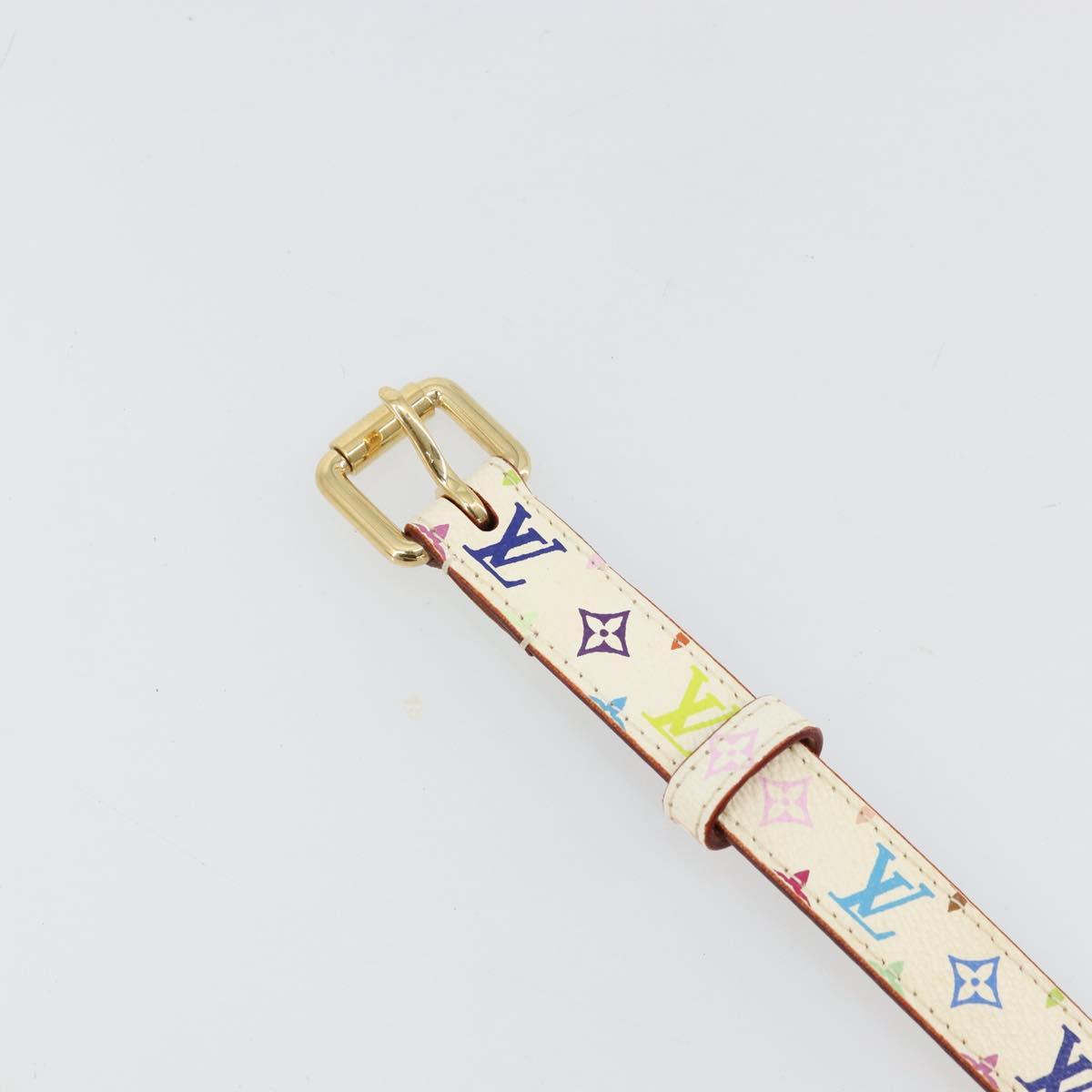 LOUIS VUITTON Multicolor Ceinture LV Belt White LV Auth 177354A