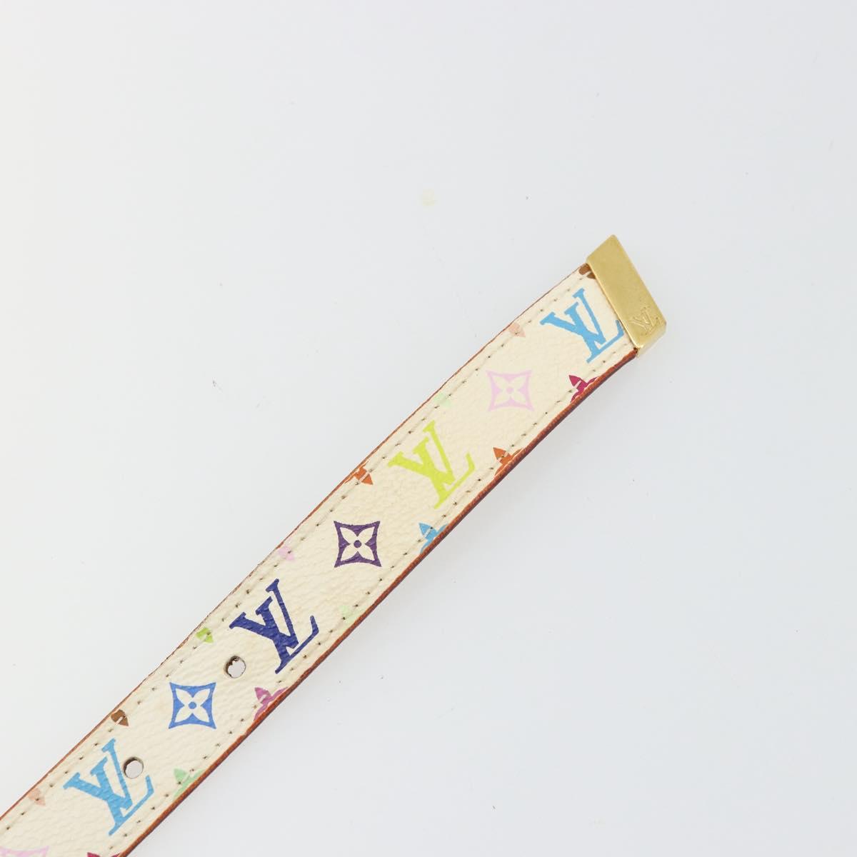 LOUIS VUITTON Multicolor Ceinture LV Belt White LV Auth 177354A
