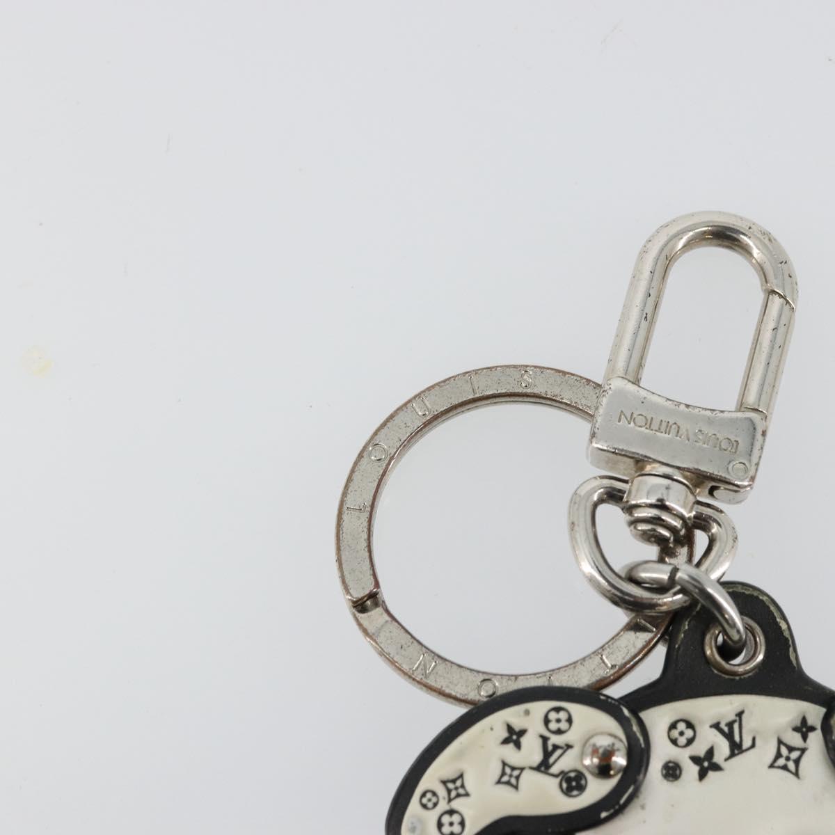LOUIS VUITTON Porte Cles LV Dalmatia Key Holder Rubber White M00746 Auth 177356
