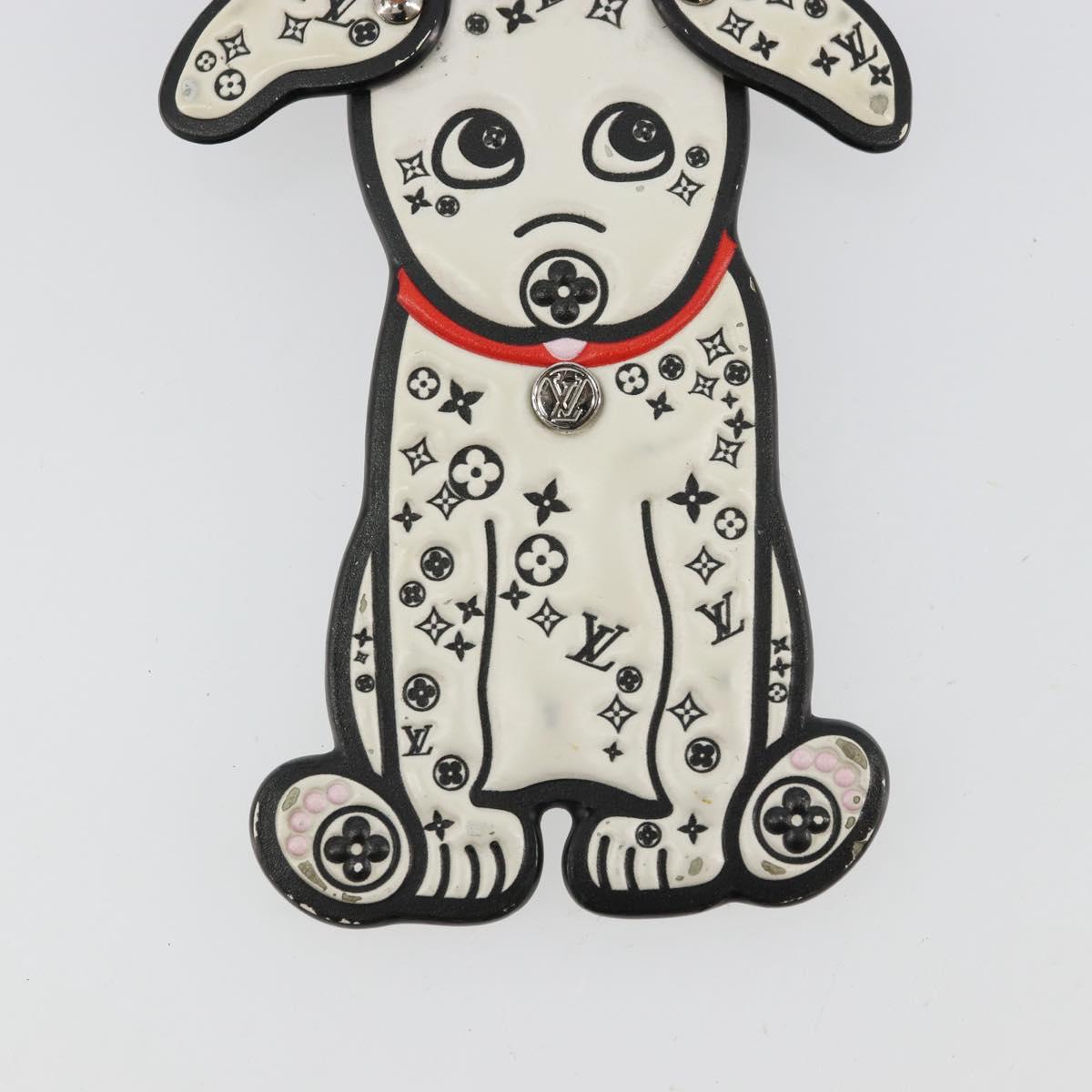 LOUIS VUITTON Porte Cles LV Dalmatia Key Holder Rubber White M00746 Auth 177356