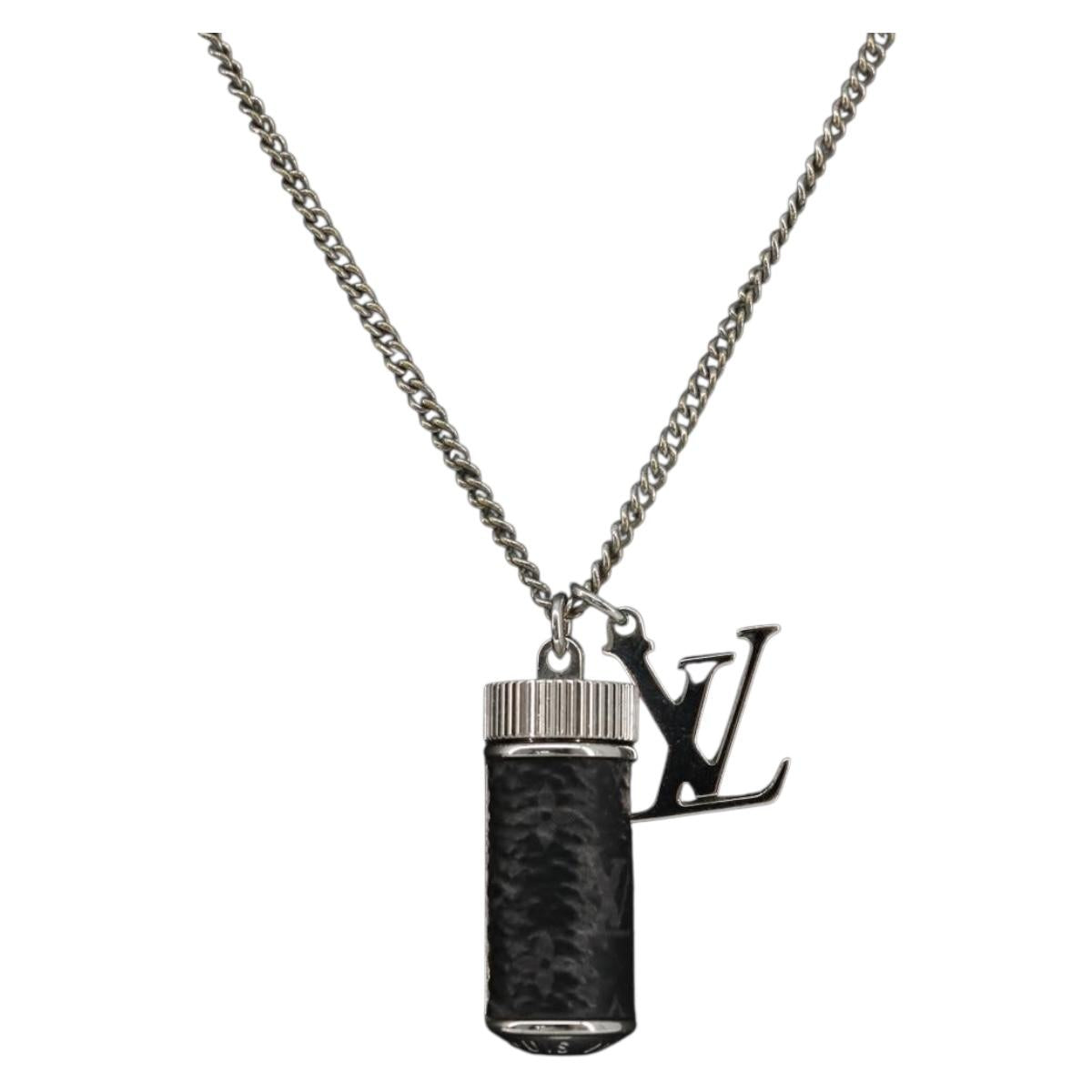 LOUIS VUITTON Eclipse Collier Charms Necklace Silver tone M63641 LV Auth 177357A