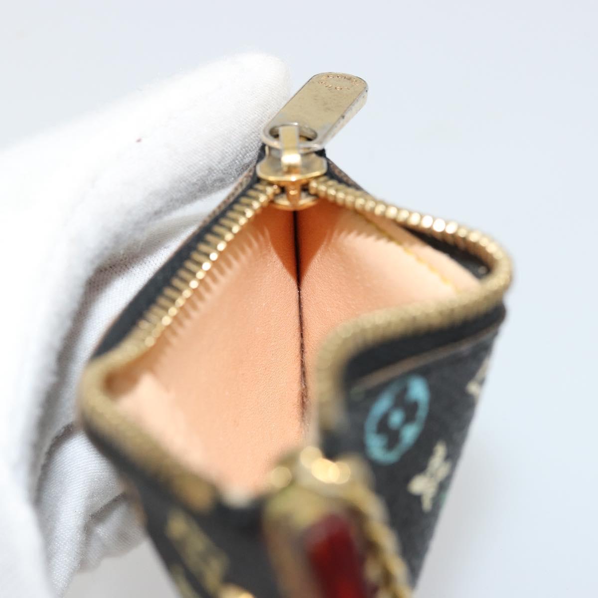 LOUIS VUITTON Monogram Multicolor Pochette Cles Purse Black M13664 Auth 177361