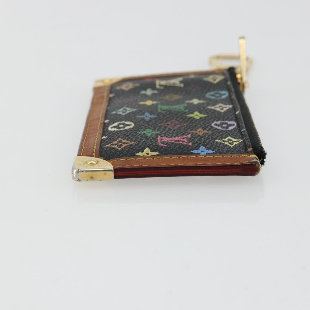LOUIS VUITTON Monogram Multicolor Pochette Cles Purse Black M13664 Auth 177361