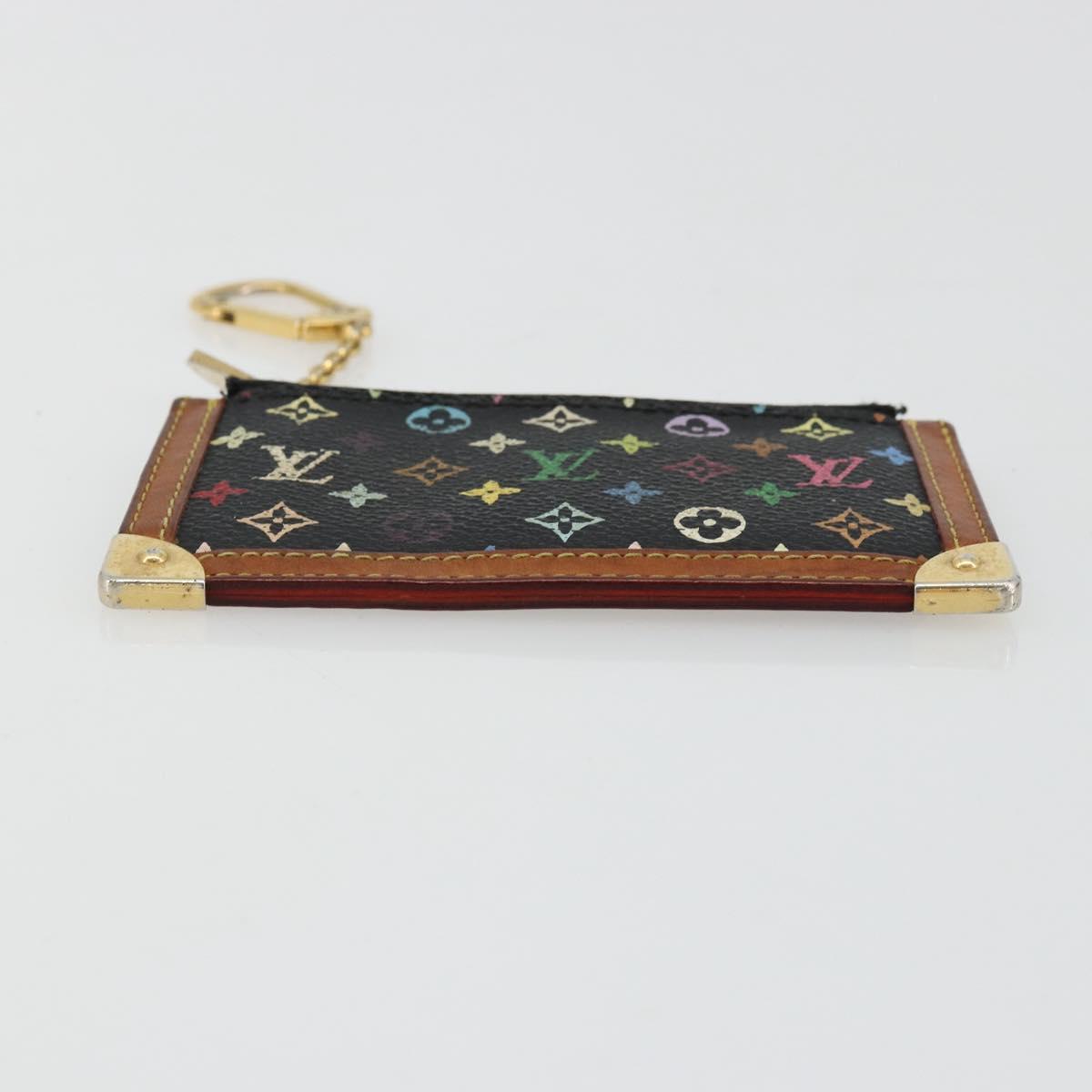 LOUIS VUITTON Monogram Multicolor Pochette Cles Purse Black M13664 Auth 177361