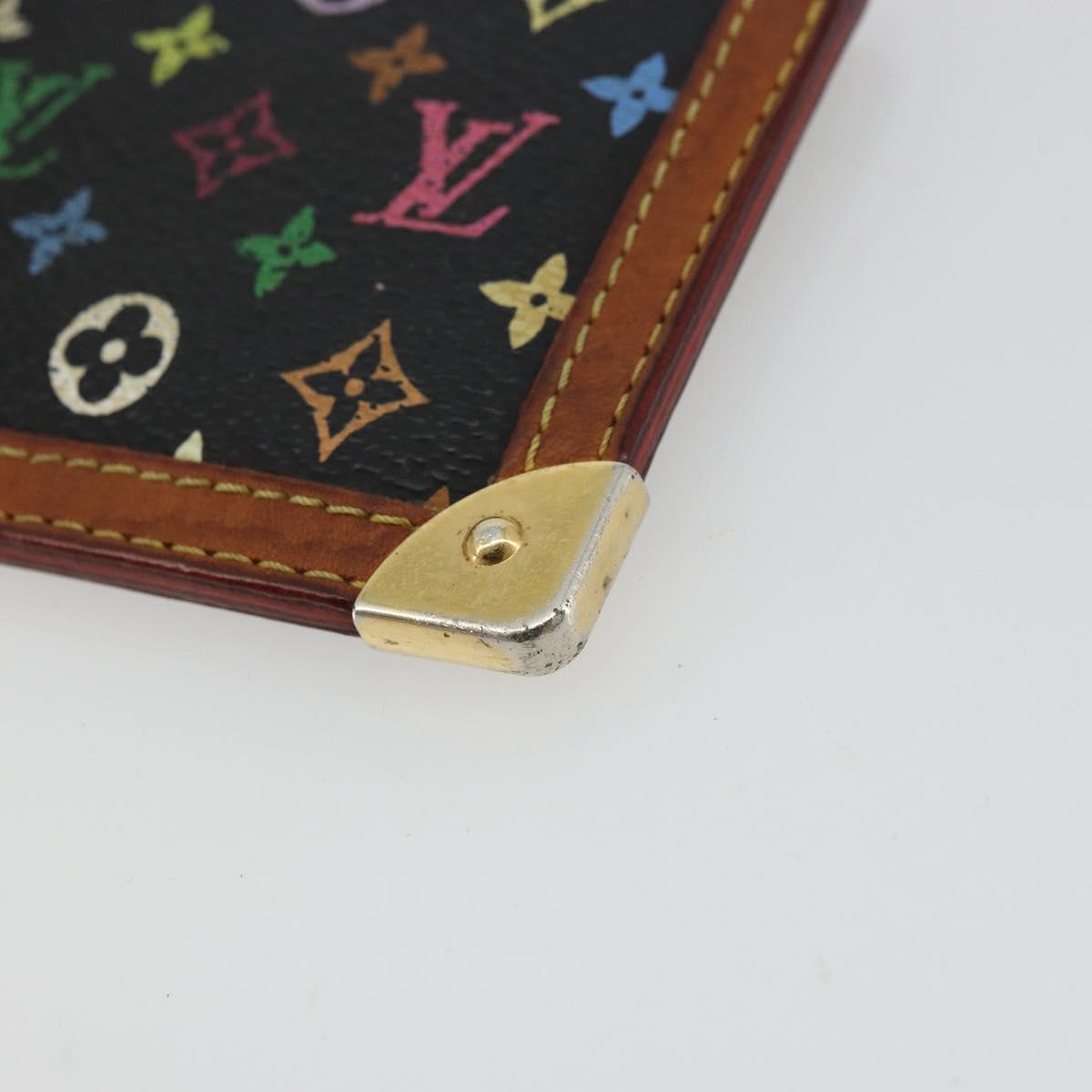 LOUIS VUITTON Monogram Multicolor Pochette Cles Purse Black M13664 Auth 177361