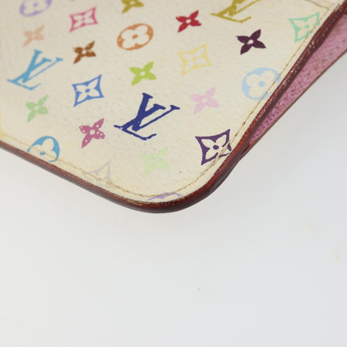 LOUIS VUITTON Multicolor Pochette Cles NM Purse White M93734 Auth 177362