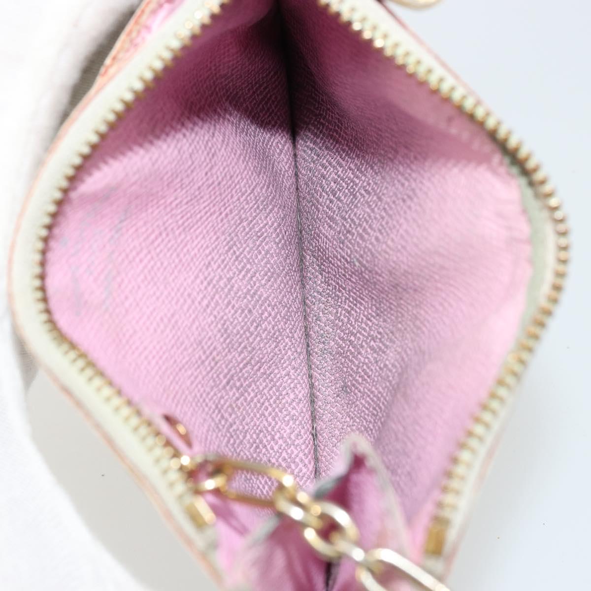 LOUIS VUITTON Multicolor Pochette Cles NM Purse White M93734 Auth 177362