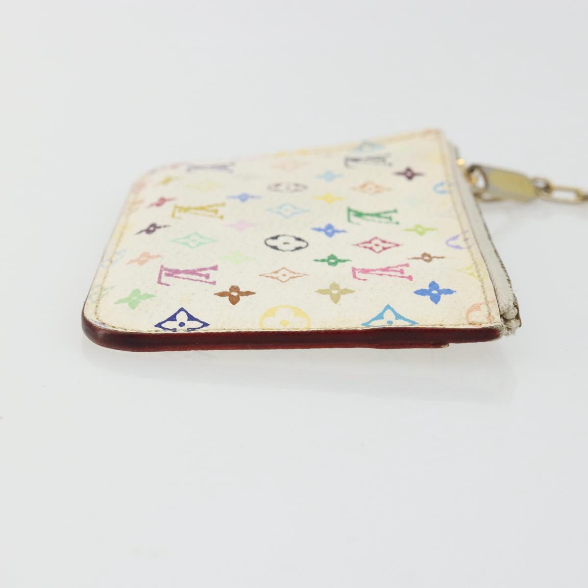 LOUIS VUITTON Multicolor Pochette Cles NM Purse White M93734 Auth 177362
