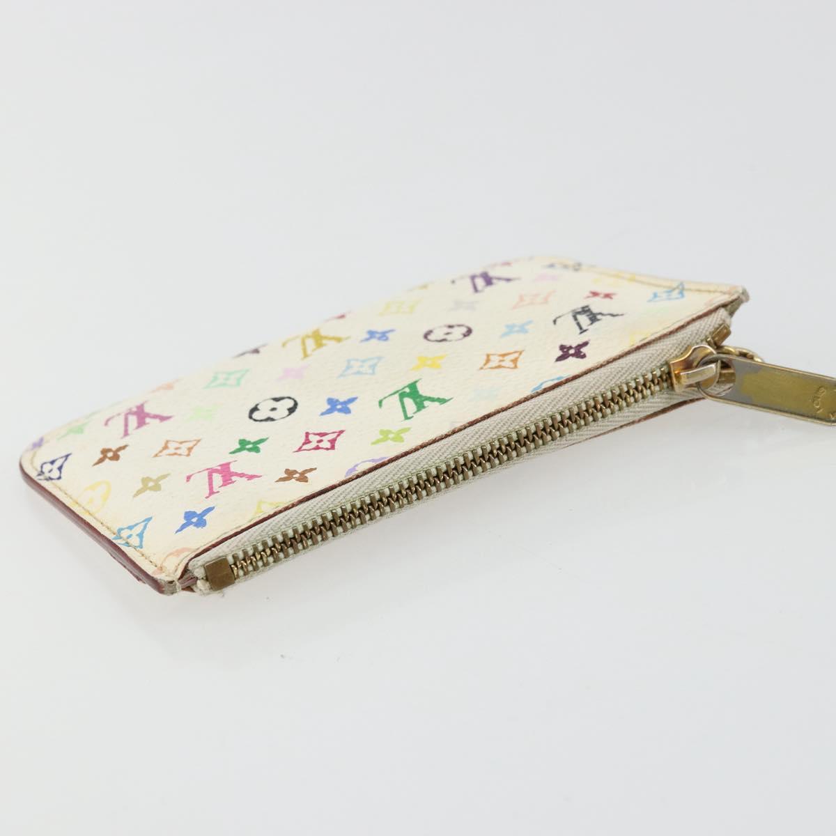 LOUIS VUITTON Multicolor Pochette Cles NM Purse White M93734 Auth 177362
