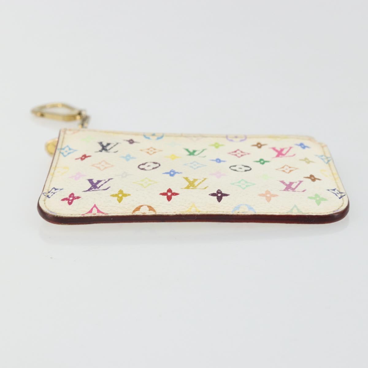 LOUIS VUITTON Multicolor Pochette Cles NM Purse White M93734 Auth 177362