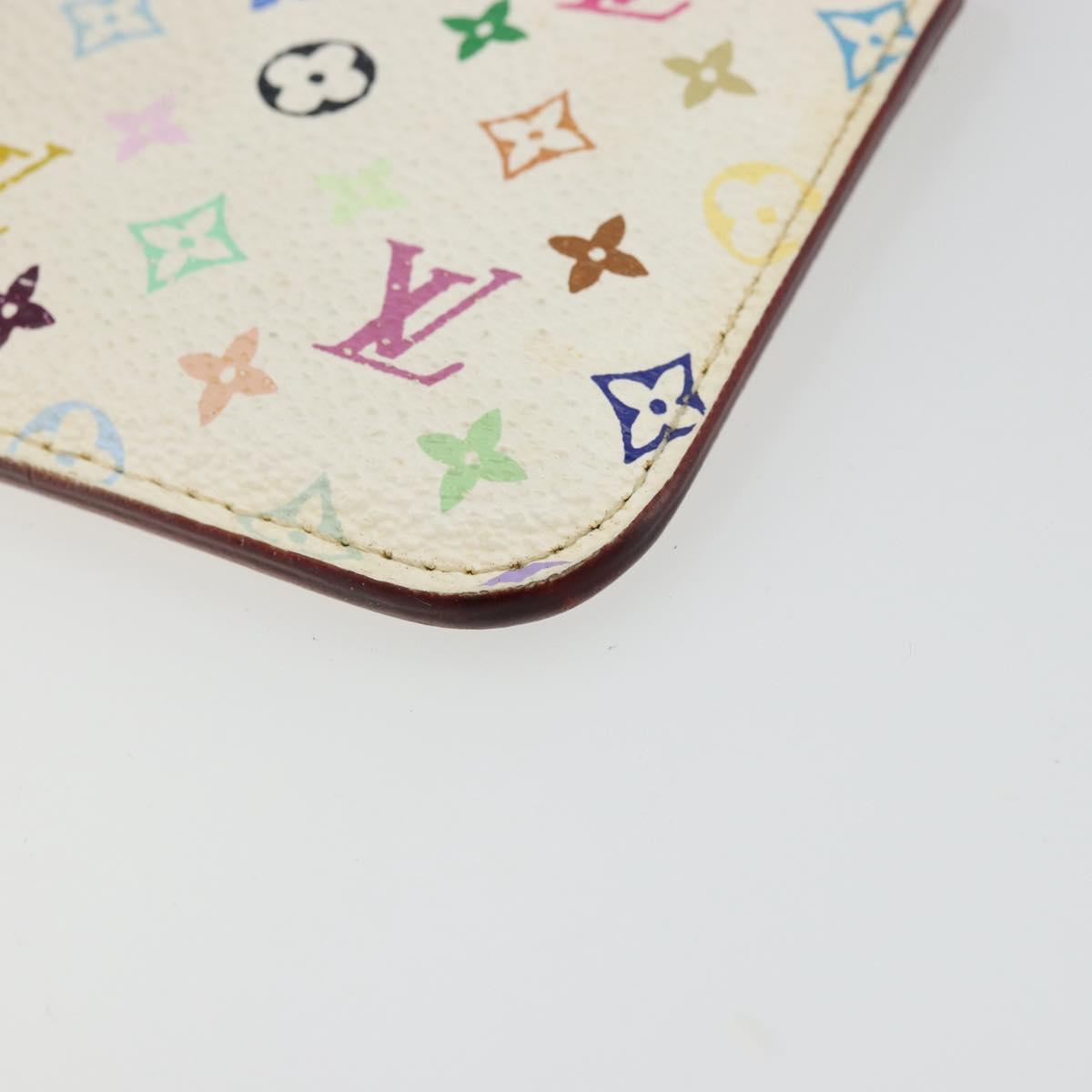 LOUIS VUITTON Multicolor Pochette Cles NM Purse White M93734 Auth 177362