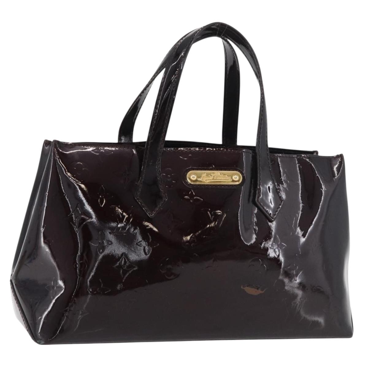 LOUIS VUITTON Monogram Vernis Wilshire PM Hand Bag Amarante M93641 Auth 177431