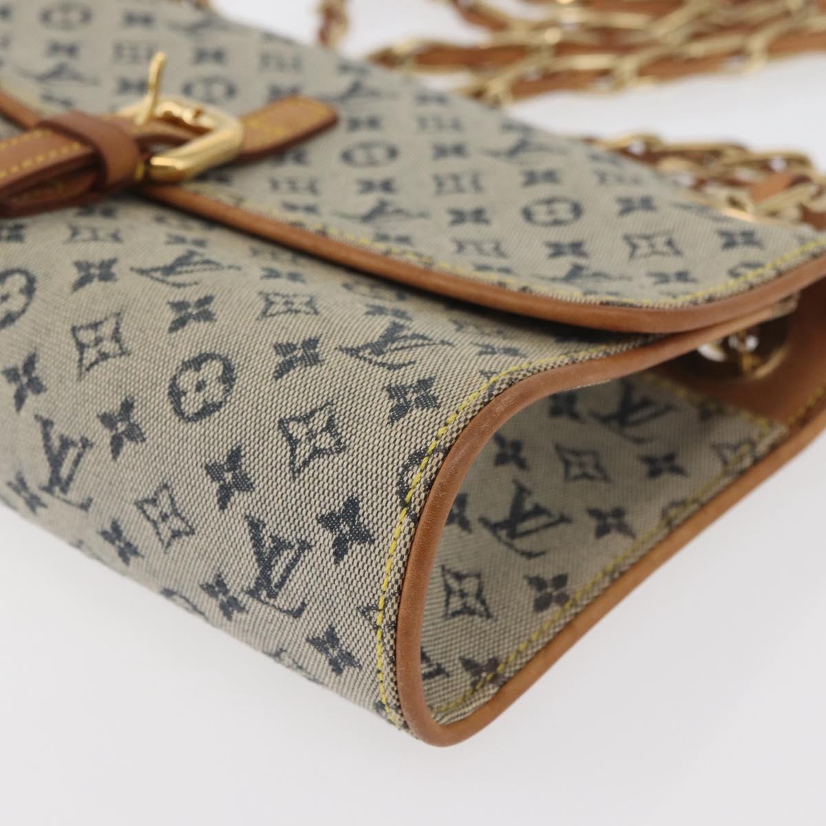 LOUIS VUITTON Monogram Mini Camille Chain Shoulder Bag Blue M92002 Auth 177432A