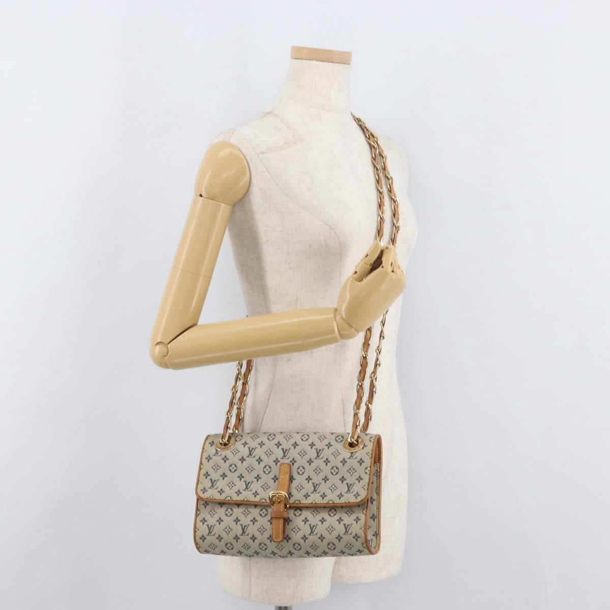 LOUIS VUITTON Monogram Mini Camille Chain Shoulder Bag Blue M92002 Auth 177432A