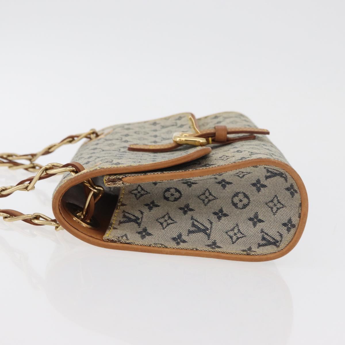 LOUIS VUITTON Monogram Mini Camille Chain Shoulder Bag Blue M92002 Auth 177432A