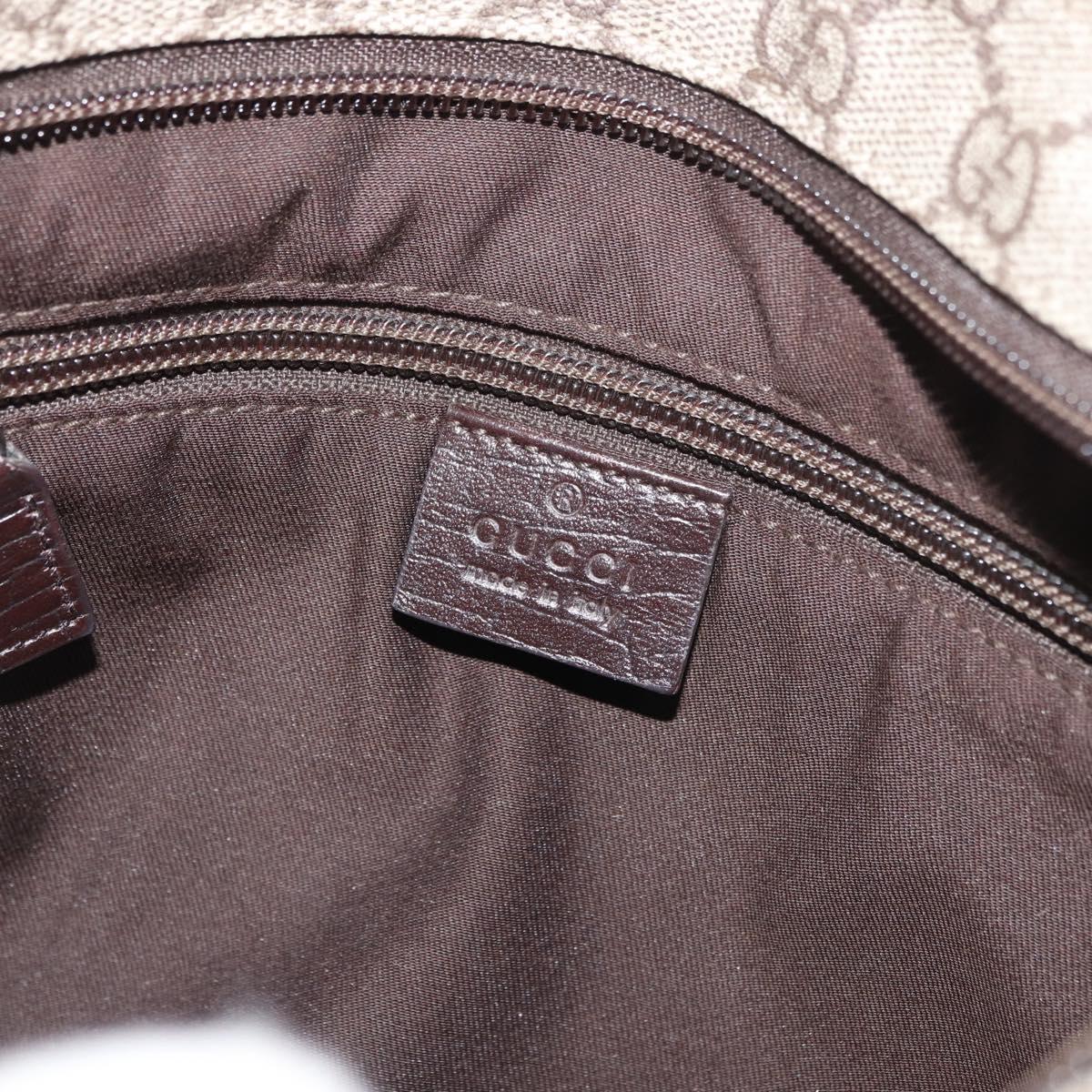 GUCCI GG Supreme Shoulder Bag PVC Beige Silver 141626 Auth 177434