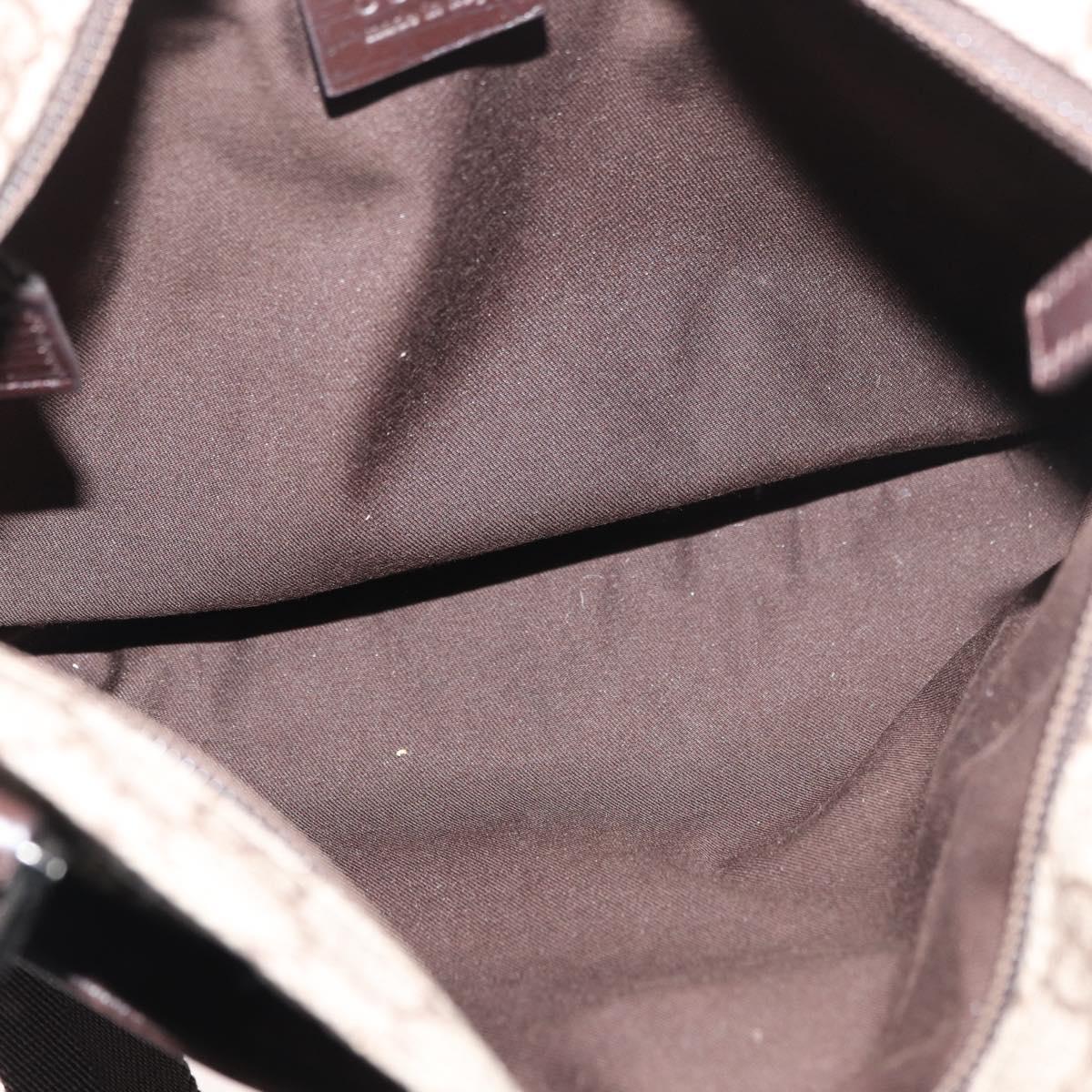 GUCCI GG Supreme Shoulder Bag PVC Beige Silver 141626 Auth 177434
