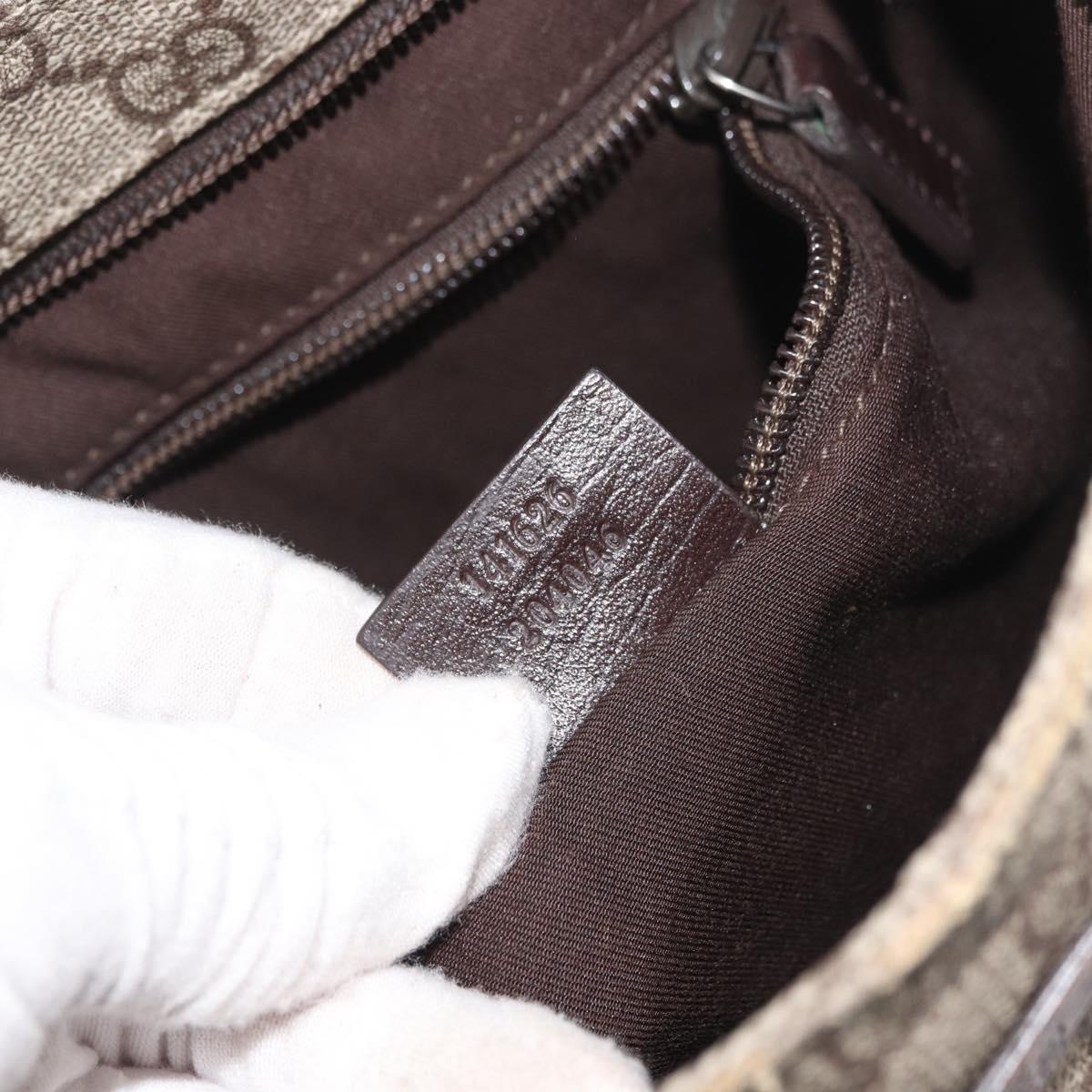 GUCCI GG Supreme Shoulder Bag PVC Beige Silver 141626 Auth 177434
