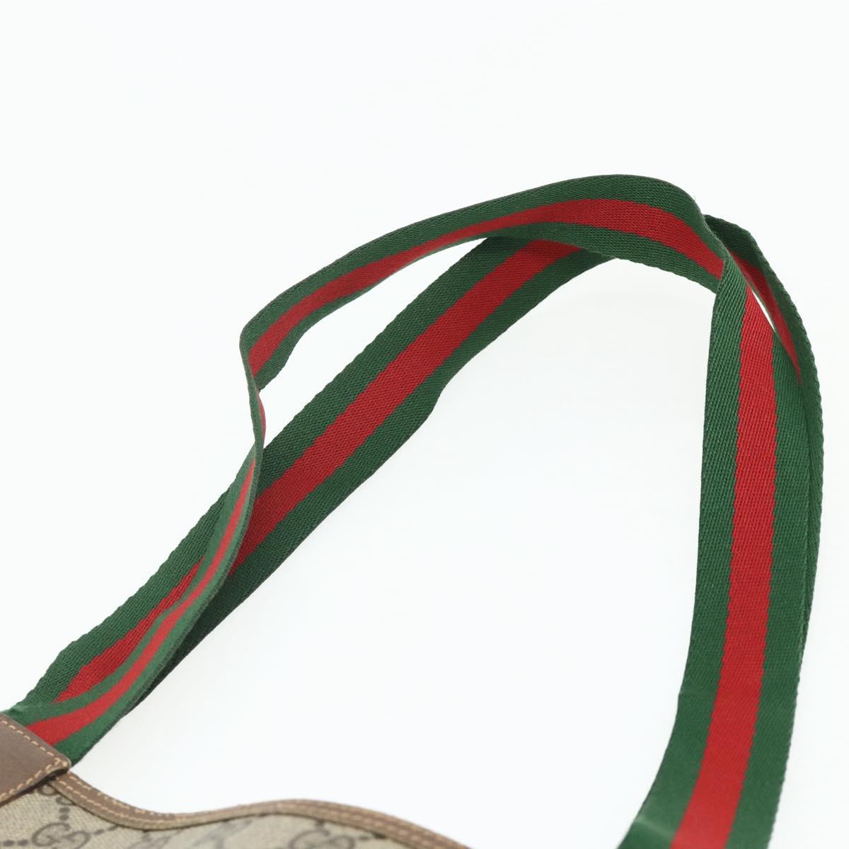 GUCCI GG Supreme Web Sherry Line Bag PVC Beige Red Green 89 02 003 Auth 177437